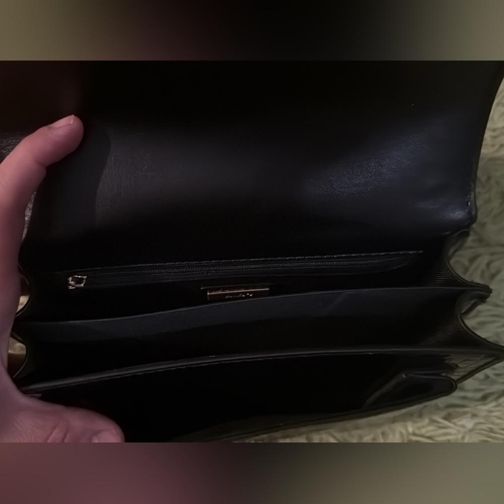 Aldo Black Croc-Embossed Chain Shoulder Bag - Picture 7 of 10